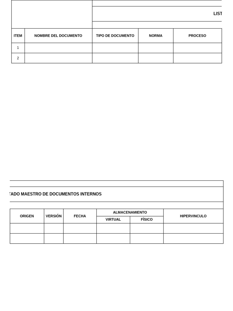 Listado Maestro de Documentos HSEQ | PDF