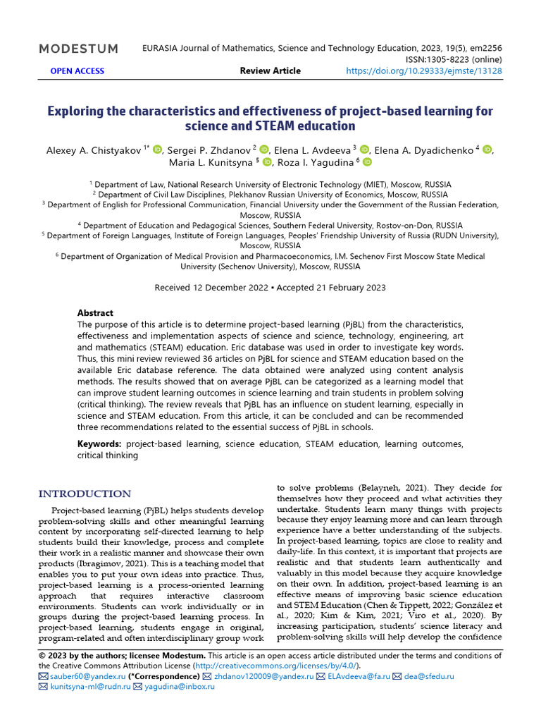 Exploring The Characteristics and Effectiveness of Project Based ...