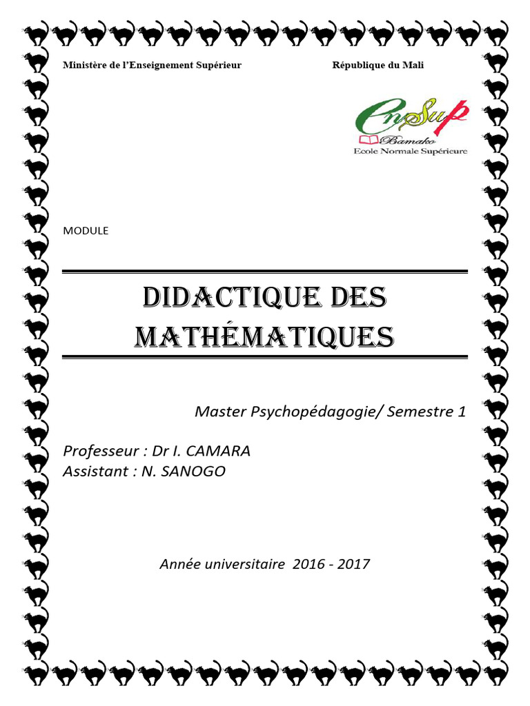 Didactique des Mathématiques en Master | PDF | Mathématiques | Ensemble ...