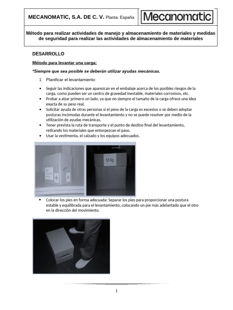 Seguridad en Manejo y Almacenamiento de Materiales | PDF | Máquina ...