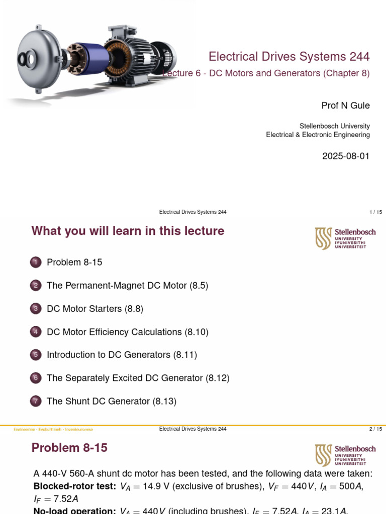 DC Motors and Generators Efficiency Guide | PDF | Electric Motor ...