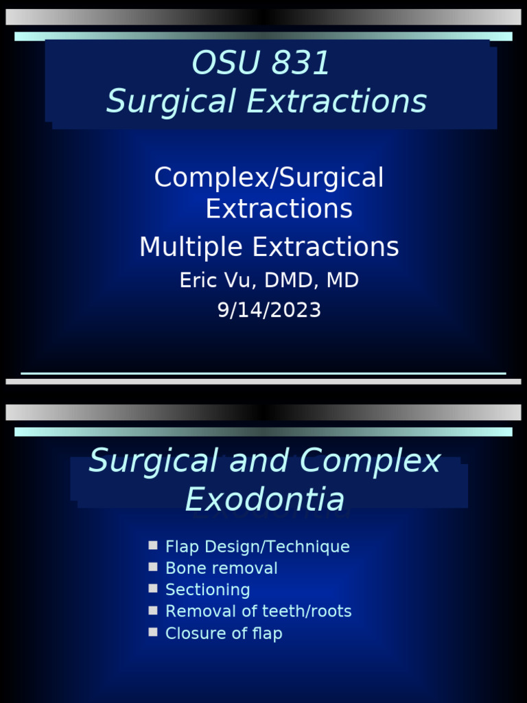 Surgical Extractions: Techniques & Indications | PDF | Dental Anatomy ...