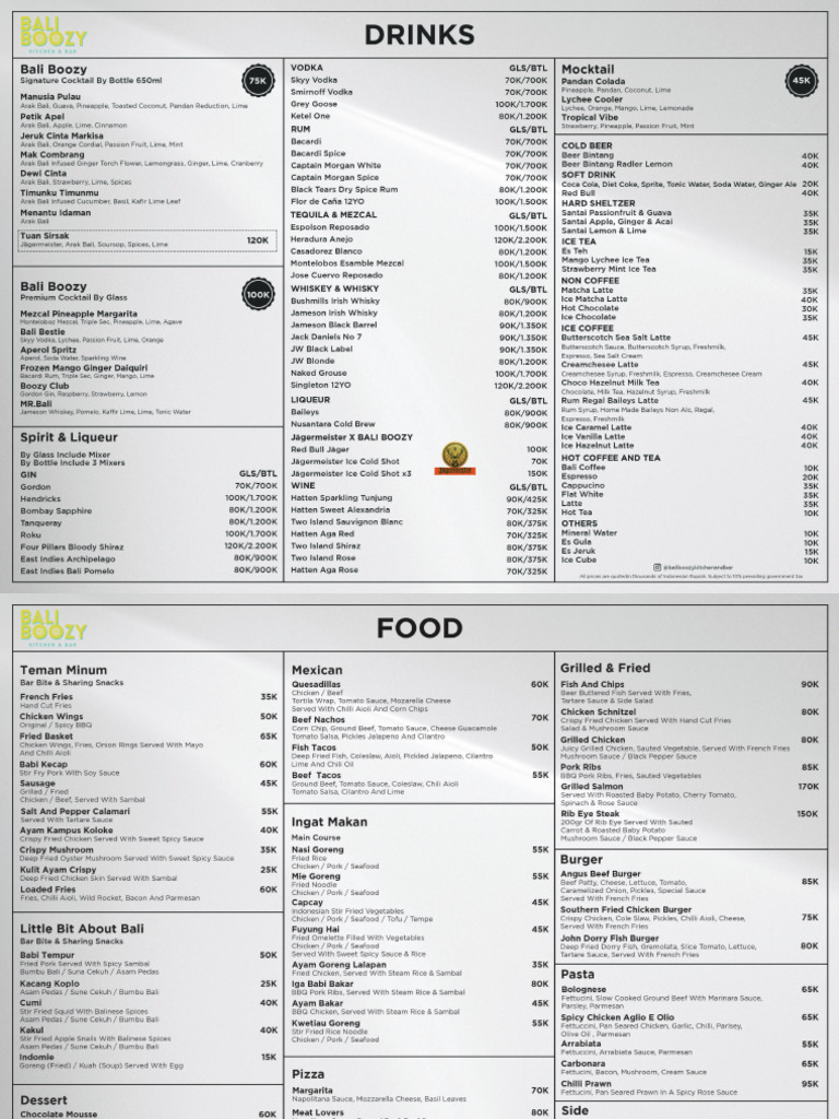 Menu Dinner Batu Belig | PDF