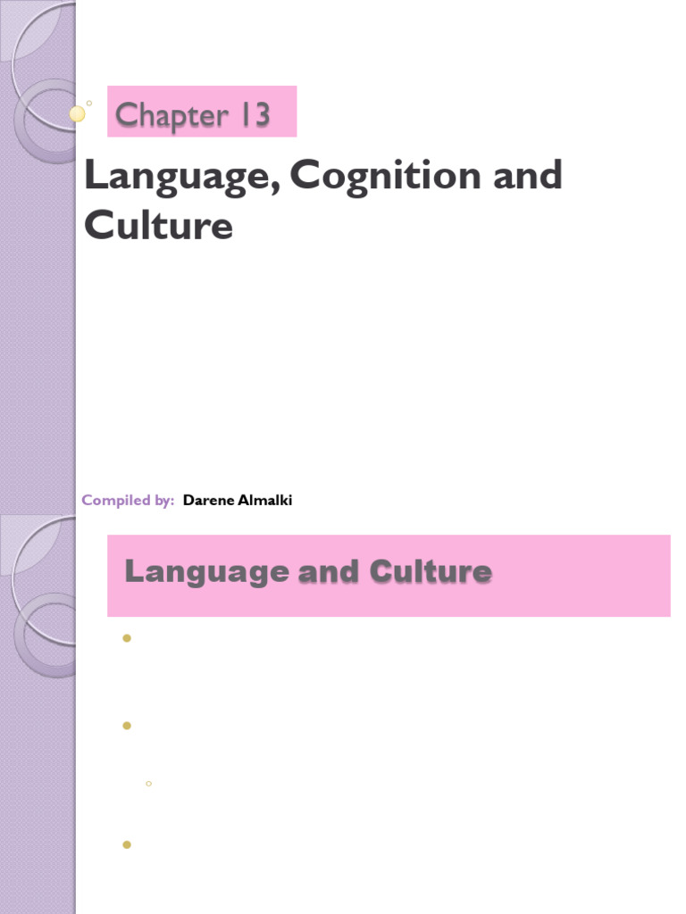 Chapter 13 - Language Cognition and Culture | PDF | Psycholinguistics ...