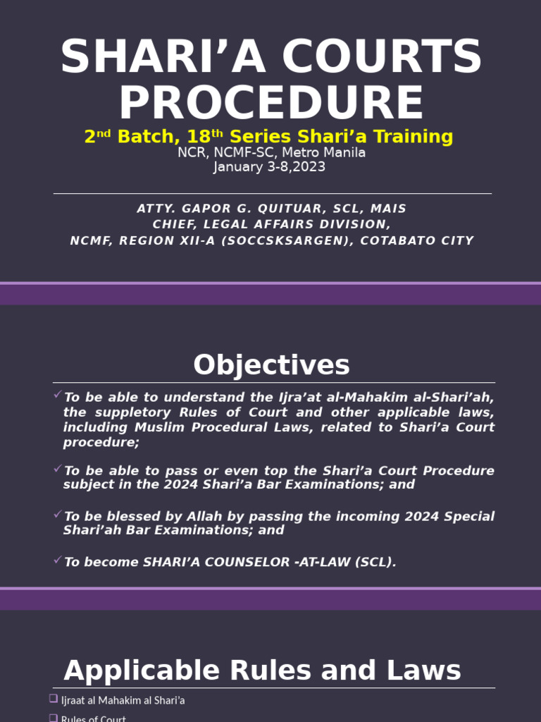 2nd Batch 18th Series Sharia Training | PDF