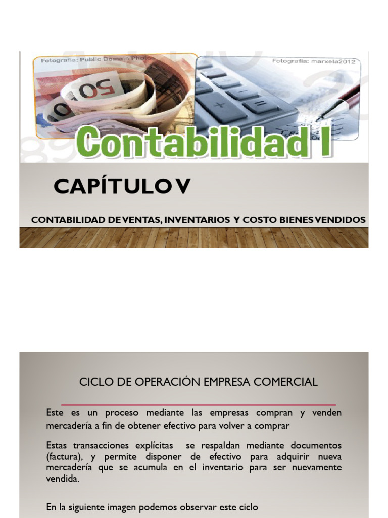 Presentación Capítulo V Contabilidad I | PDF | Margen bruto | Costo