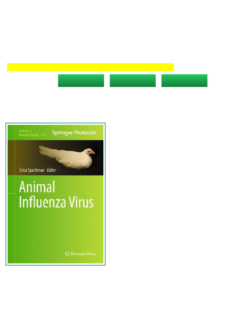 Animal Influenza Virus 1st Edition Erica Spackman (Eds.) No Waiting ...