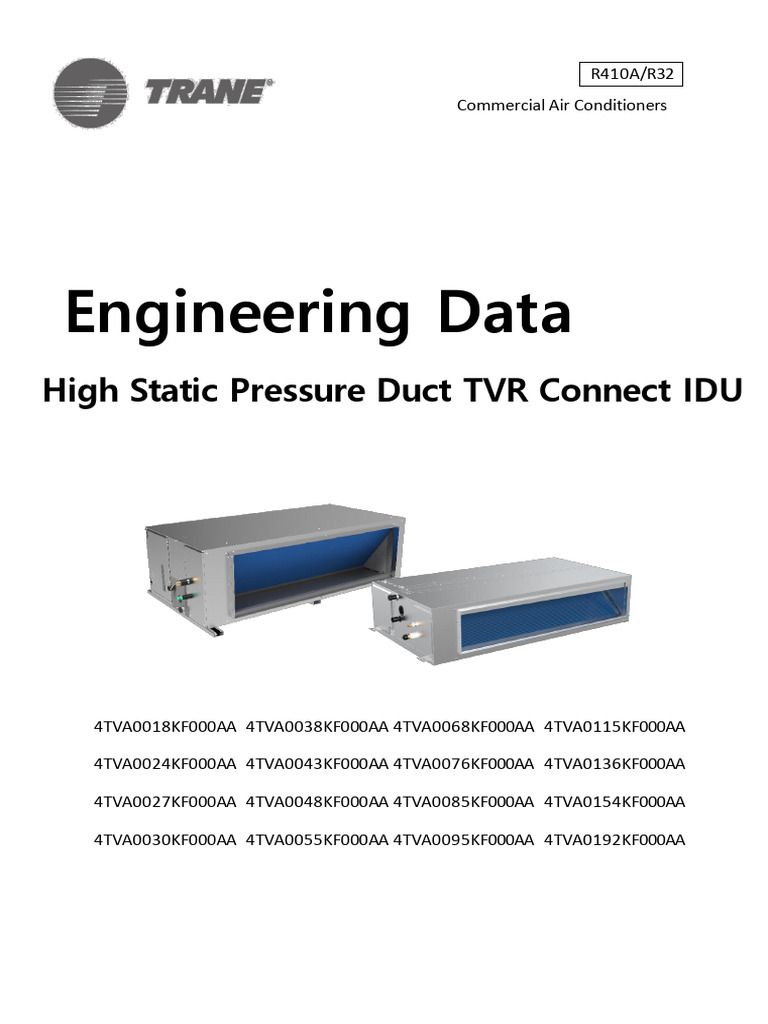 TVR Connect Indoor Units Specifications | PDF | Mechanical Engineering