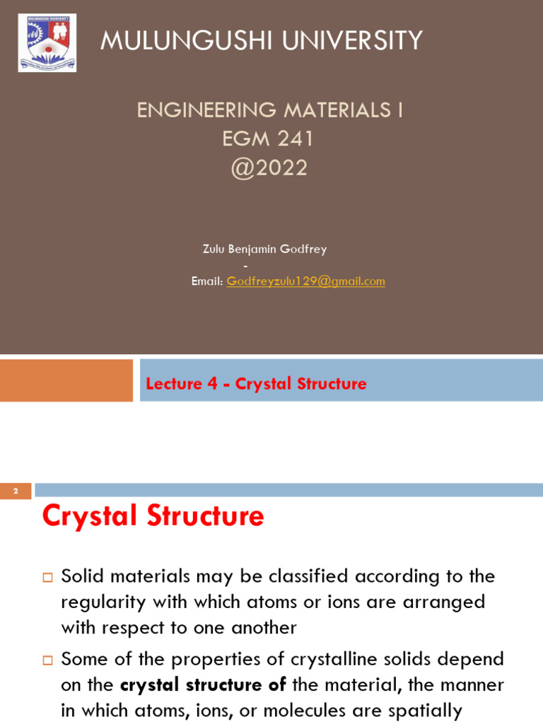 Understanding Crystal Structures in Metals | PDF | Crystal Structure ...