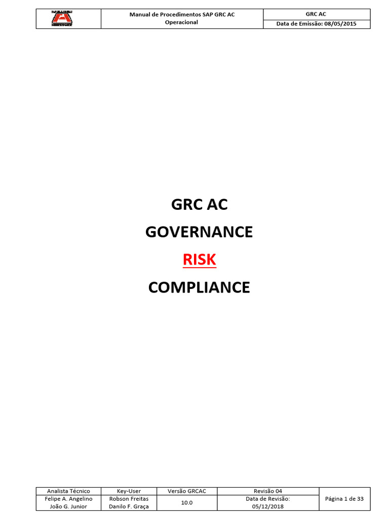 Manual SAP GRC AC: Procedimentos Operacionais | PDF | Transação em base ...