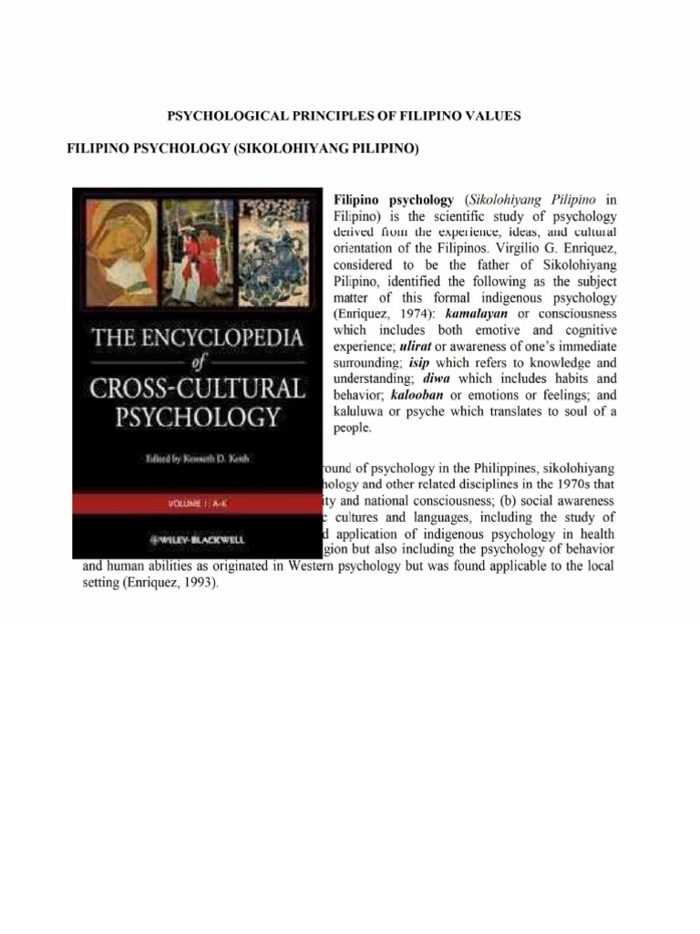 Psychological Principles of Filipino Values | PDF