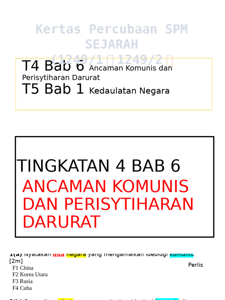 Tingkatan 4 Bab 6 Dan Tingkatan 5 Bab 1 | PDF