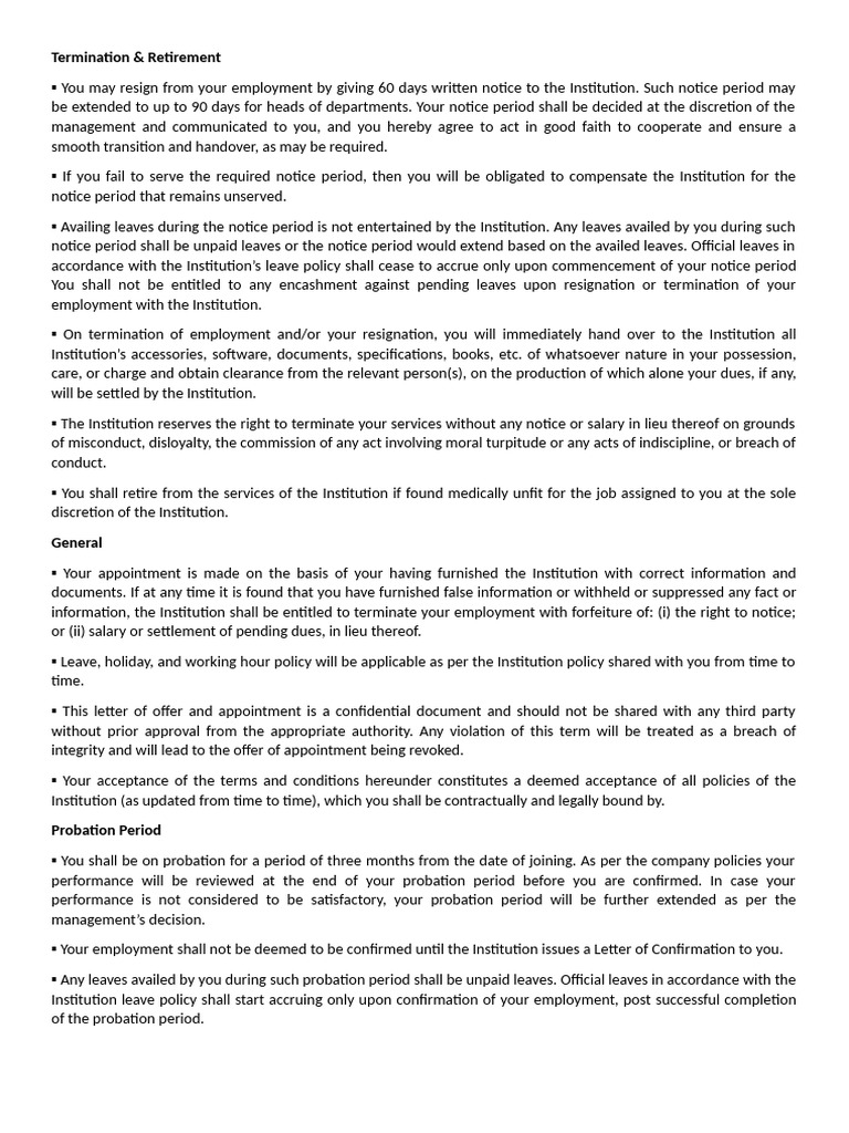 Termination | PDF | Probation | Justice