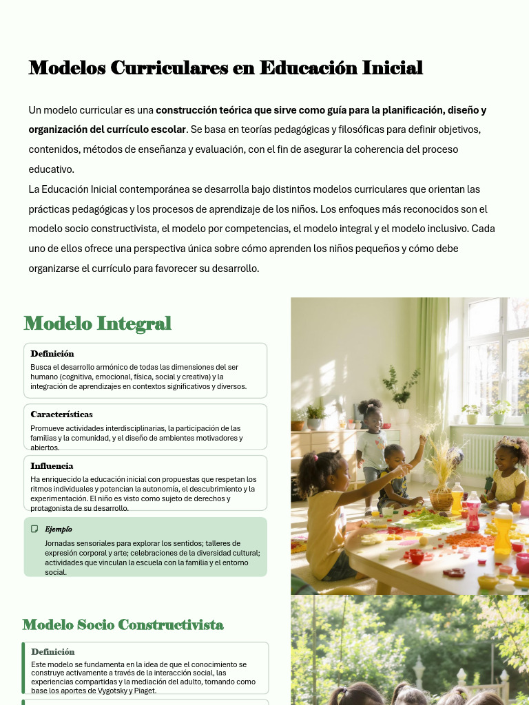 DIAPOSITIVAS Modelos Curriculares en Educacion Inicial | PDF | Plan de ...