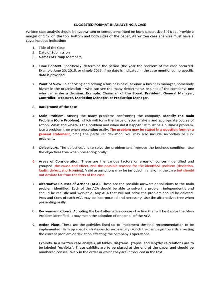 Suggested Format in Analyzing a Case | PDF