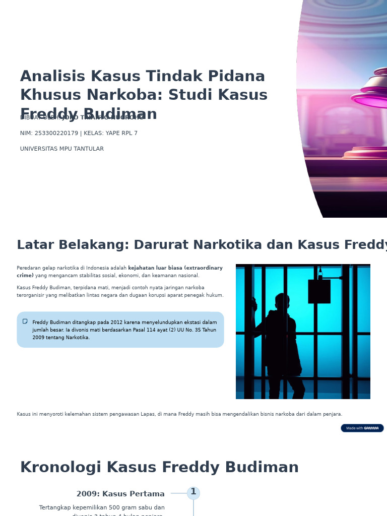 Analisis Kasus Freddy Budiman Narkoba | PDF