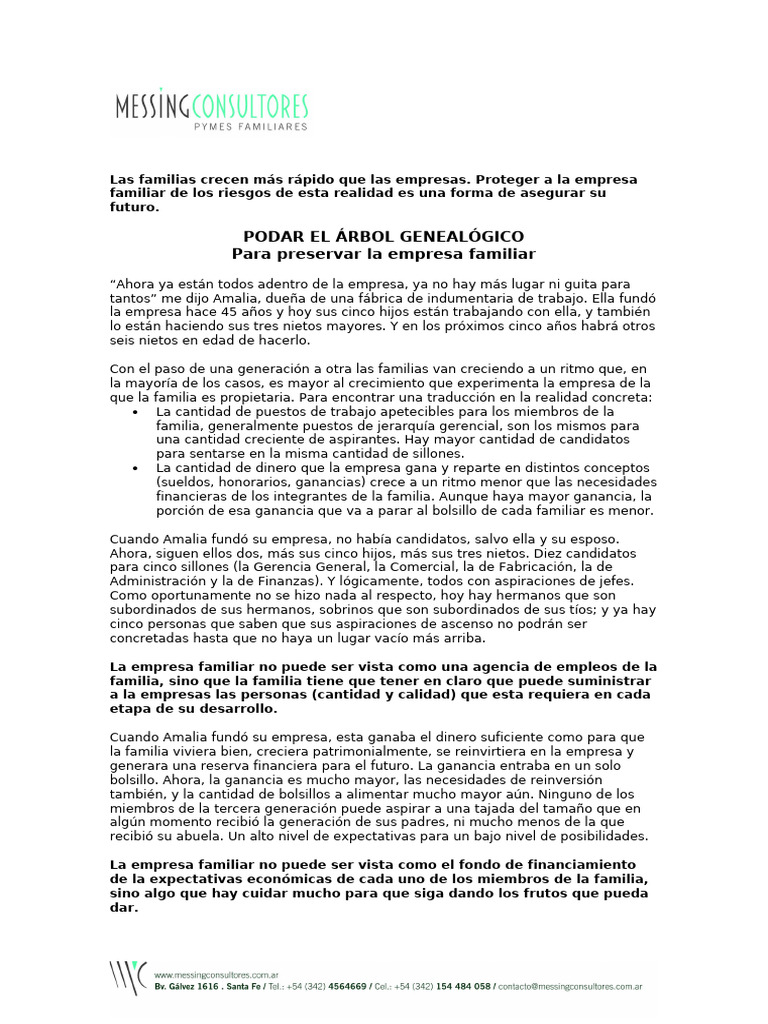 Cómo Proteger la Empresa Familiar | PDF | Economias