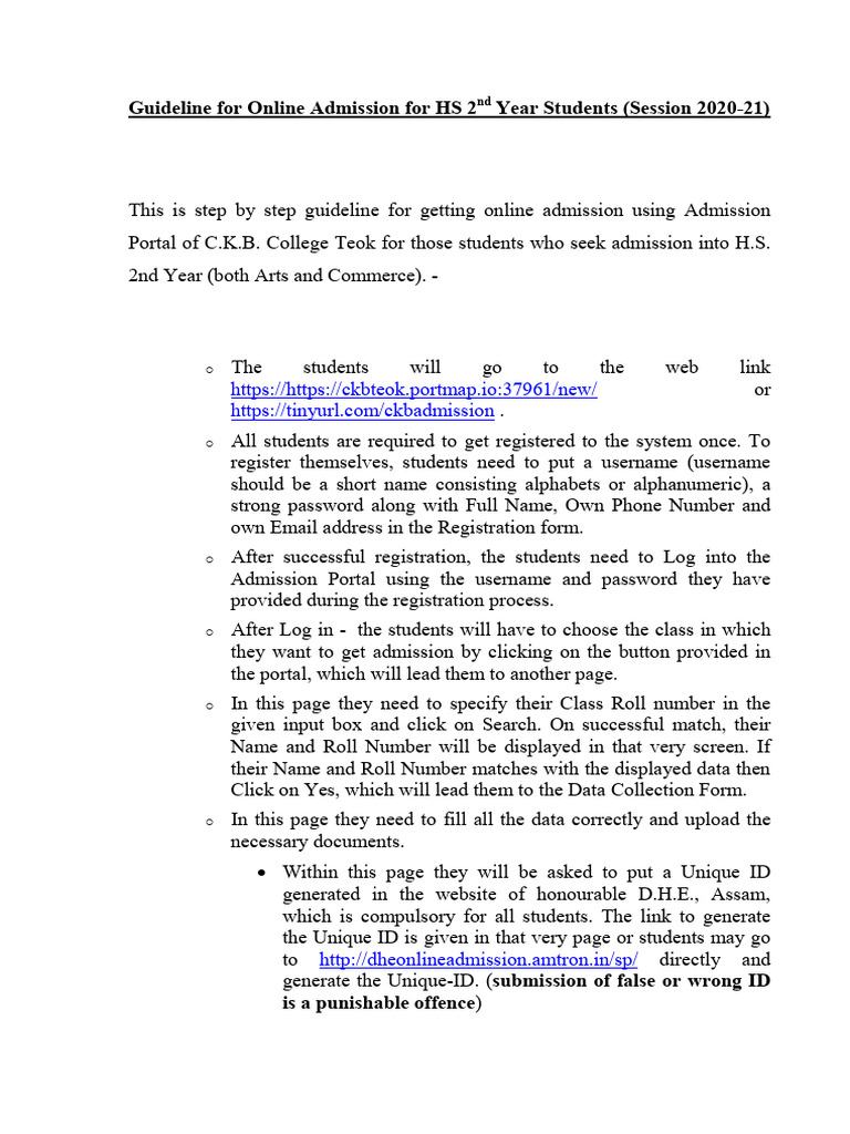 Online Admission Guide for HS 2nd Year | PDF | Cyberspace | Computing