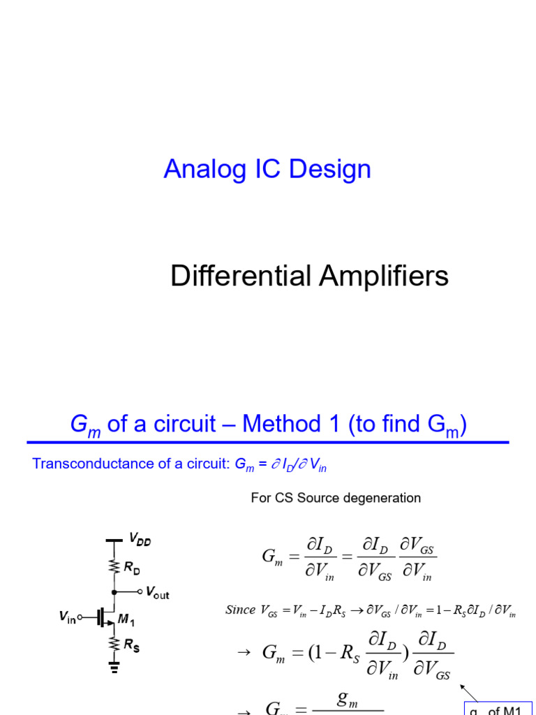 Differential Amplifiers in Analog IC Design | PDF | Analogue ...
