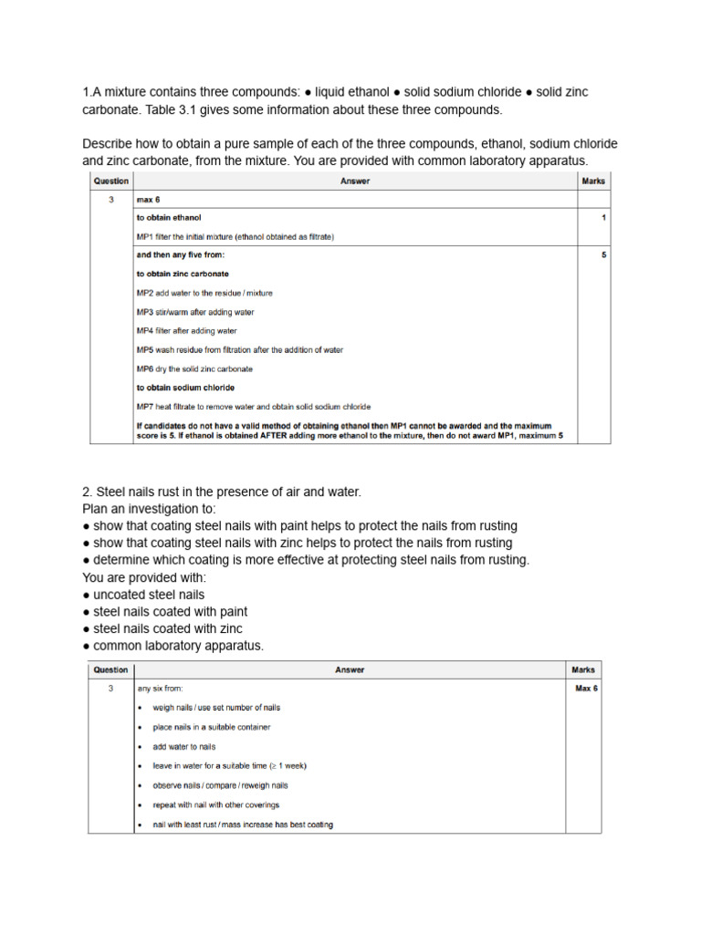 Pure Sample Extraction and Rusting Investigation | PDF