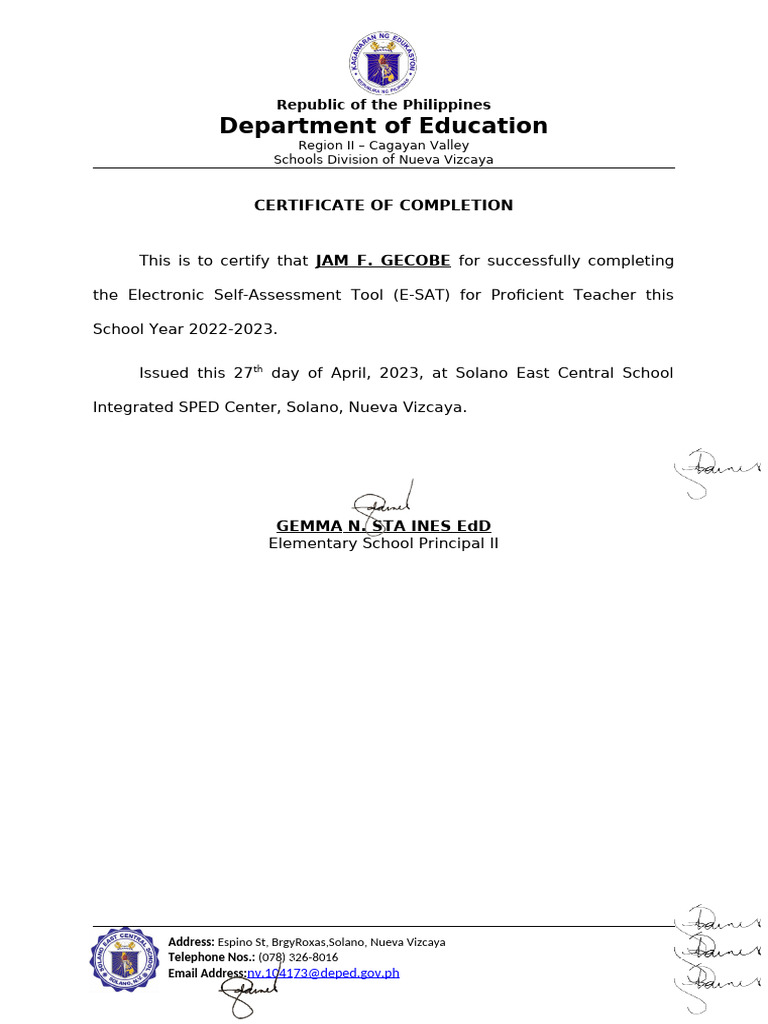 Certification Esat | PDF