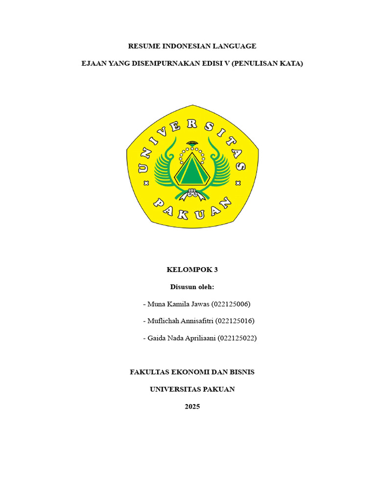 Panduan Penulisan Kata dalam EYD | PDF