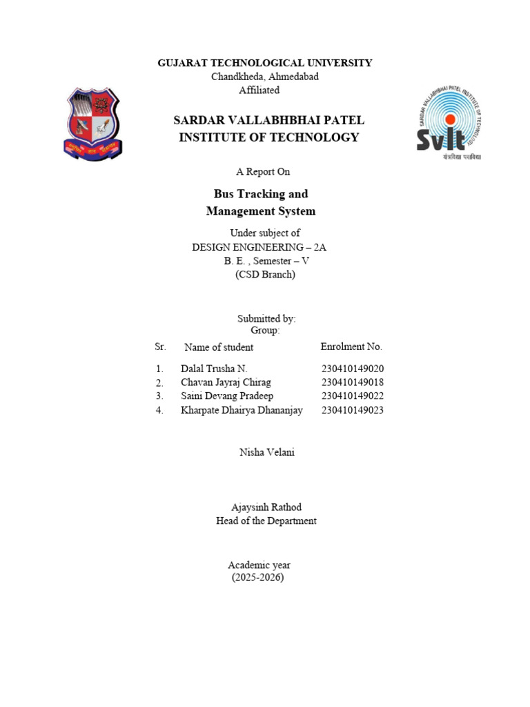 Bus Tracking Management System Report | PDF