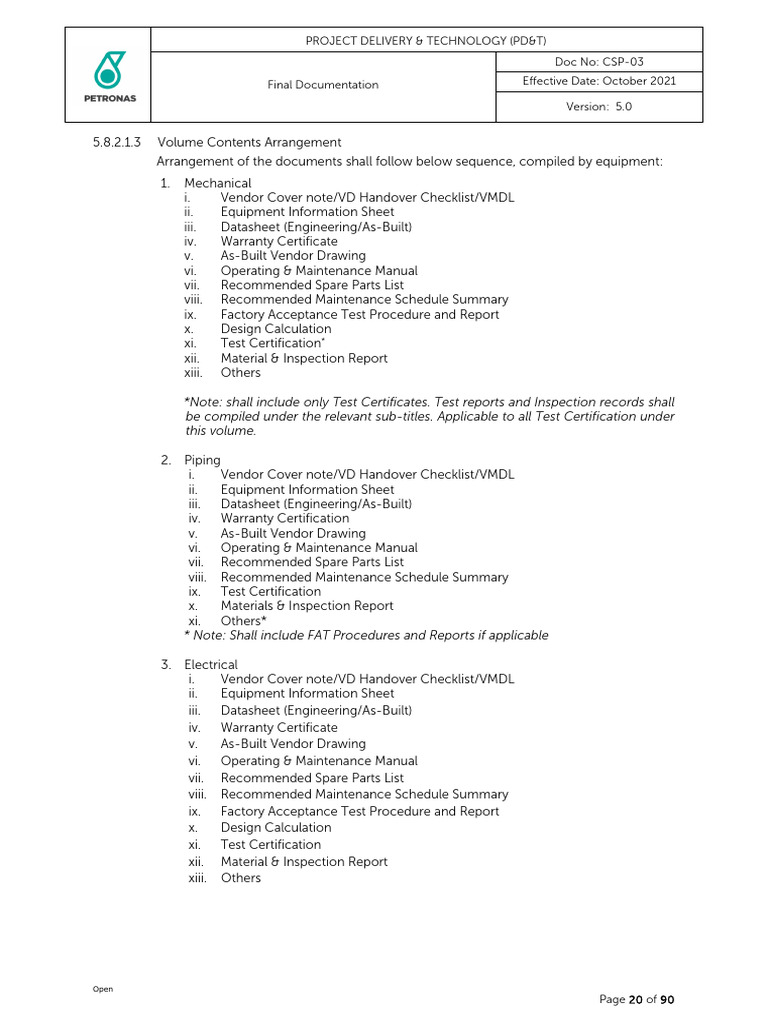 CSP-03 - Final Documentation - Vendor Doc Arrangement | PDF