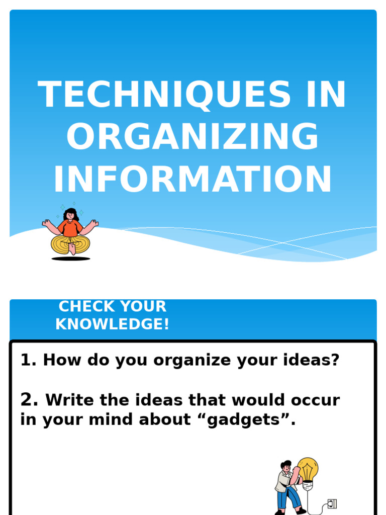 Techniques for Organizing Information | PDF | Graphics | Chart