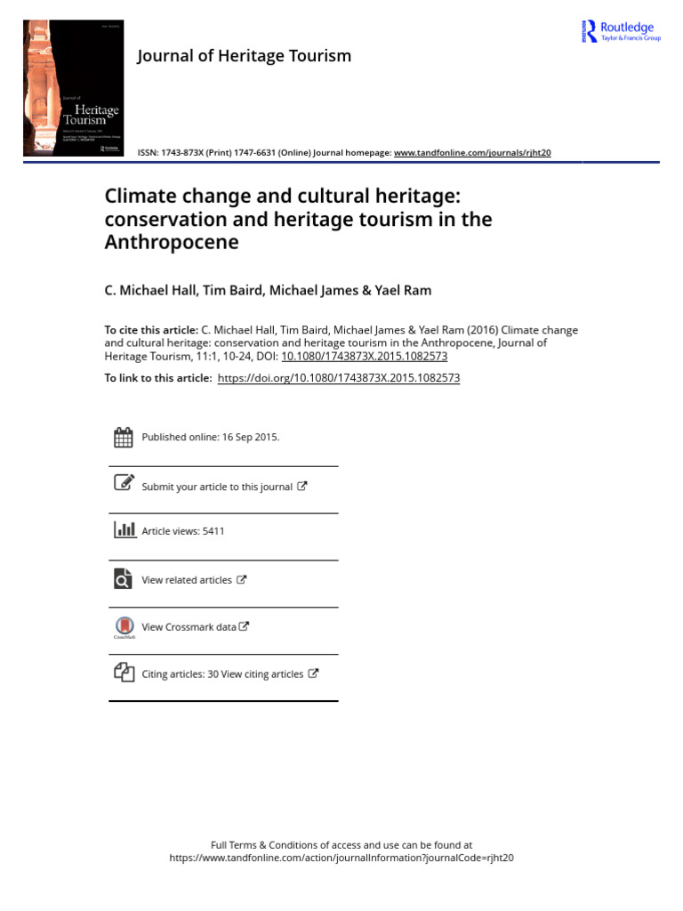 Climate Change Impact on Heritage Tourism | PDF | Sustainability ...