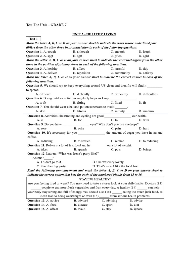 Lo+'p 7 Unit 2 | PDF