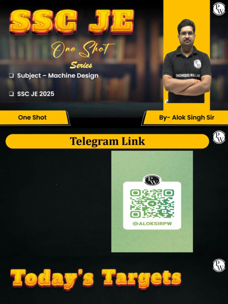 SSC JE 2025 CBT 1 - One Shot Series - Machine Design | PDF
