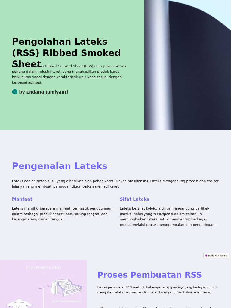 Pengolahan Lateks RSS Ribbed Smoked Sheet | PDF