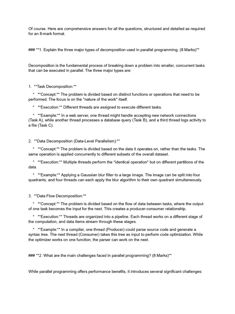 Types of Decomposition in Parallel Programming | PDF | Java Virtual ...