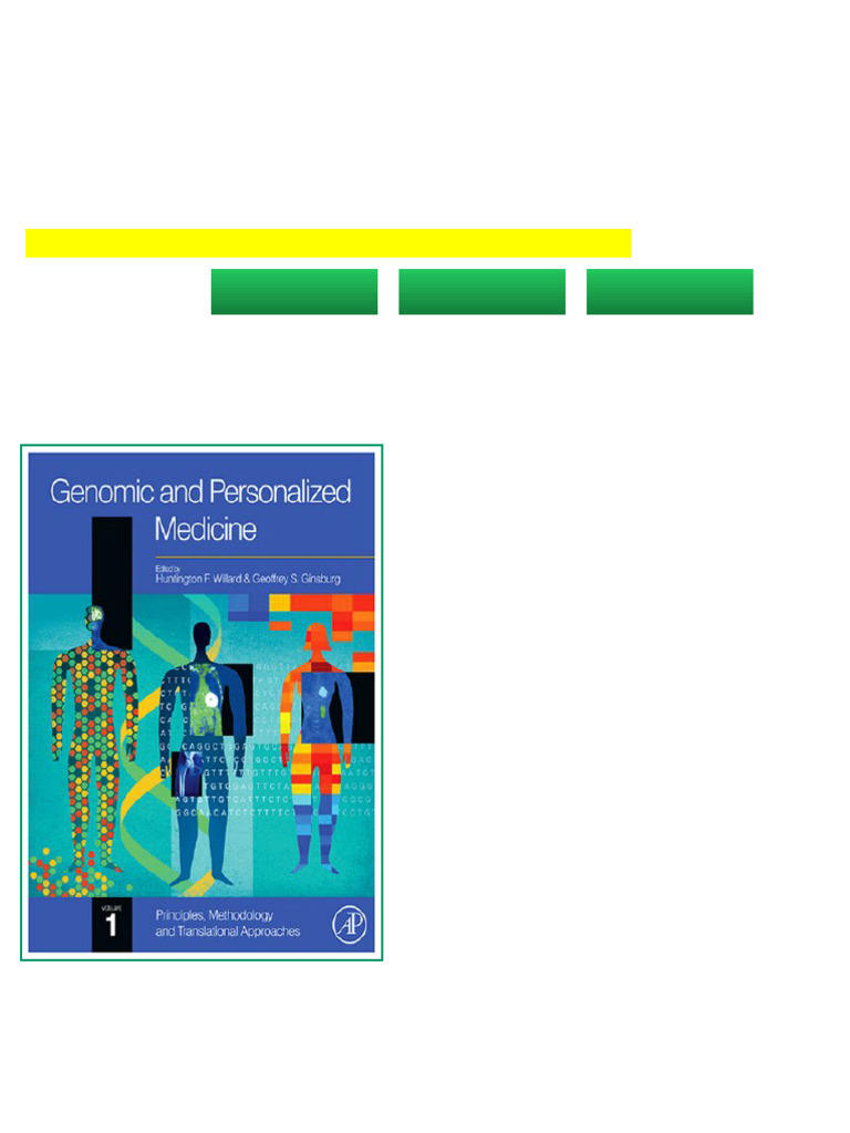 Genomic and Personalized Medicine Two Vol Set Volume 1 2 1st Edition ...