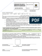 GCF-FO-025 Autorizacion para Uso de Informacion Del Paciente en Los Medios de Comunicacion
