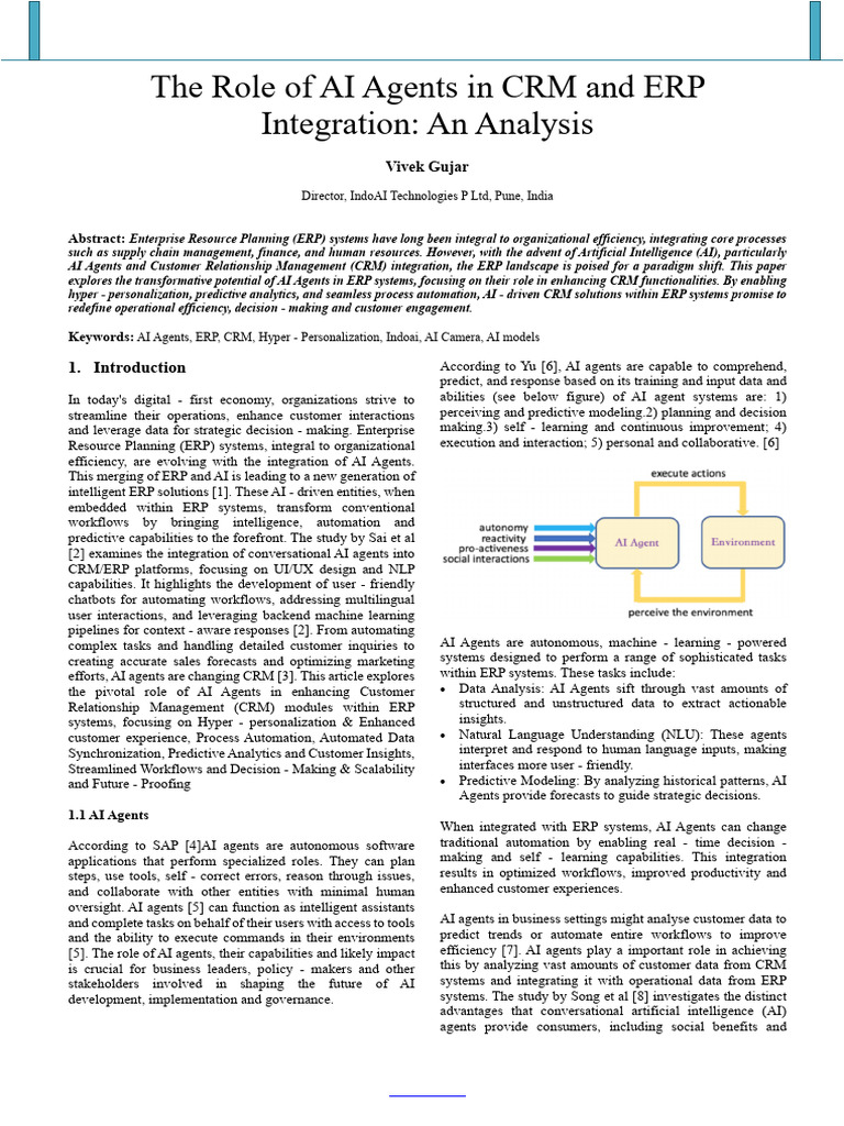 AI Agents Transforming ERP and CRM Integration | PDF | Customer ...