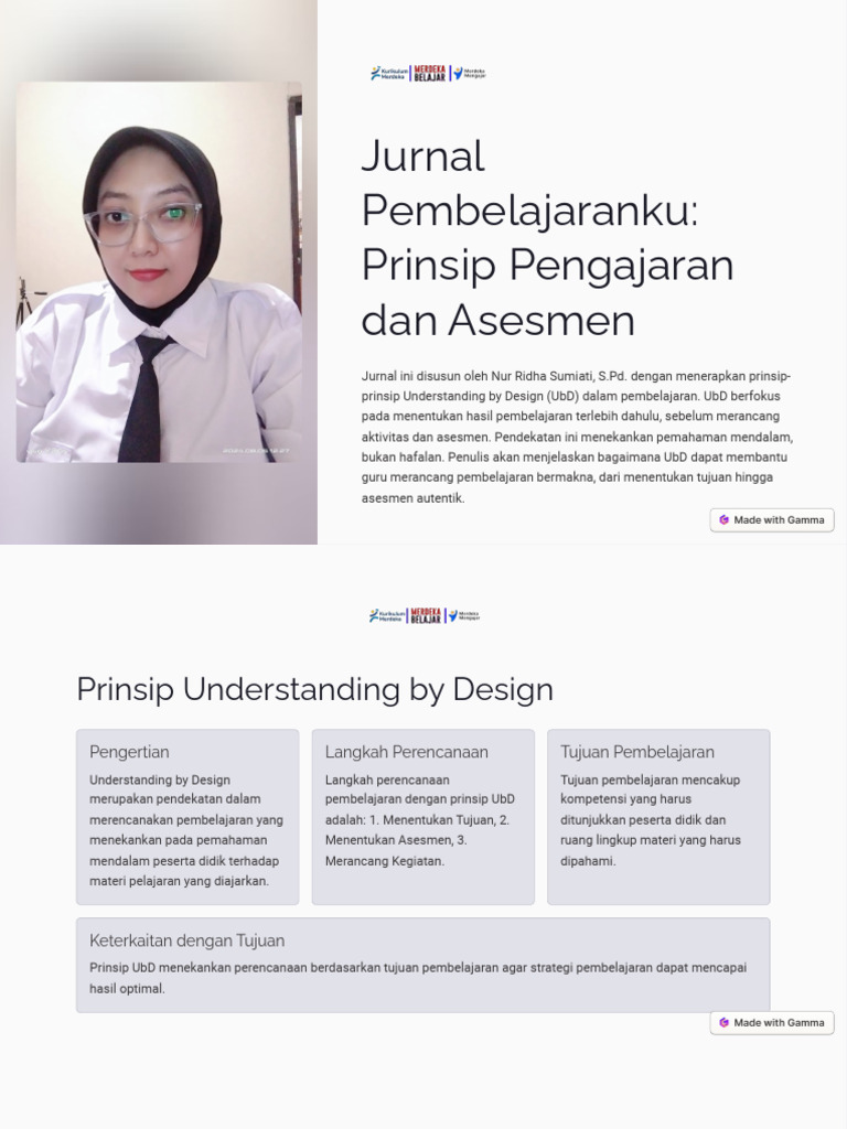 Penerapan Prinsip UbD dalam Pembelajaran | PDF