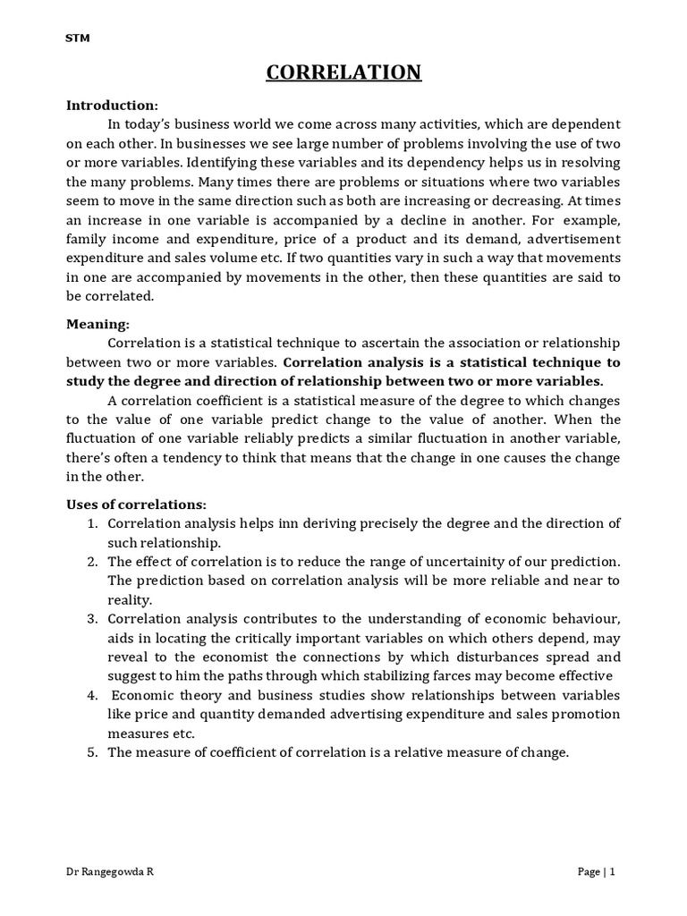 Understanding Correlation in Statistics | PDF | Linear Regression ...