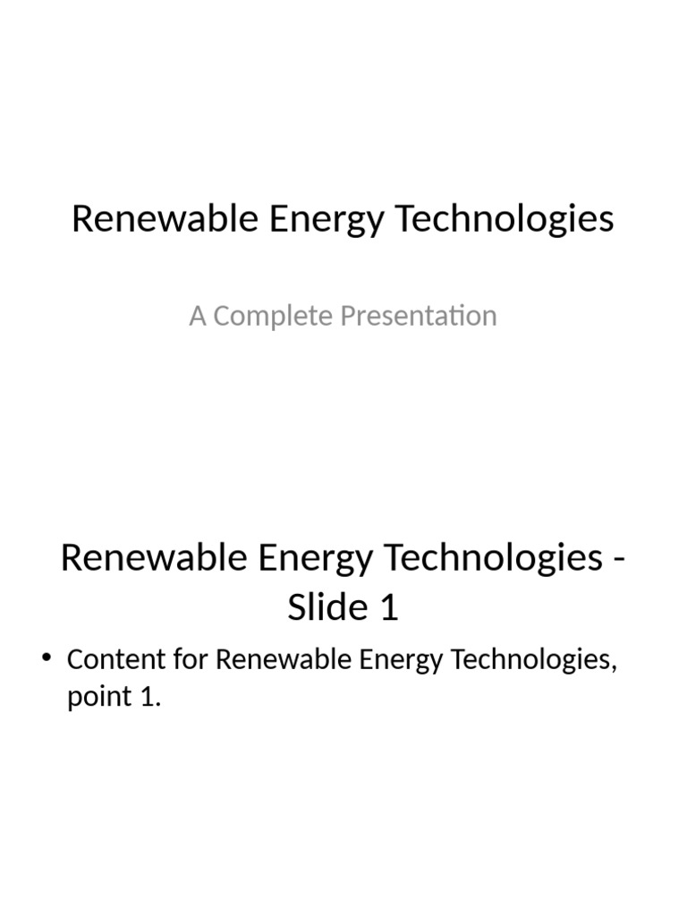 Comprehensive Guide to Renewable Energy | PDF