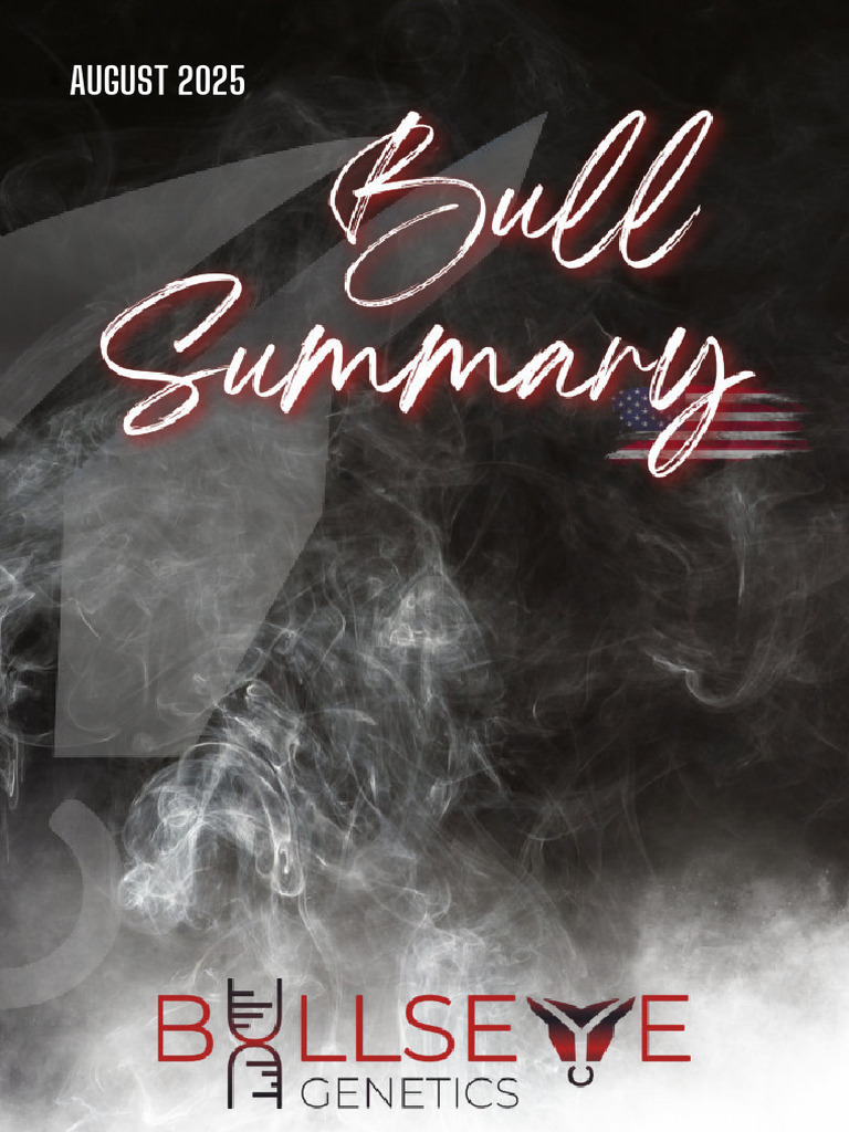 August 2025 Bull Genetics Overview | PDF | Dairy | Milk