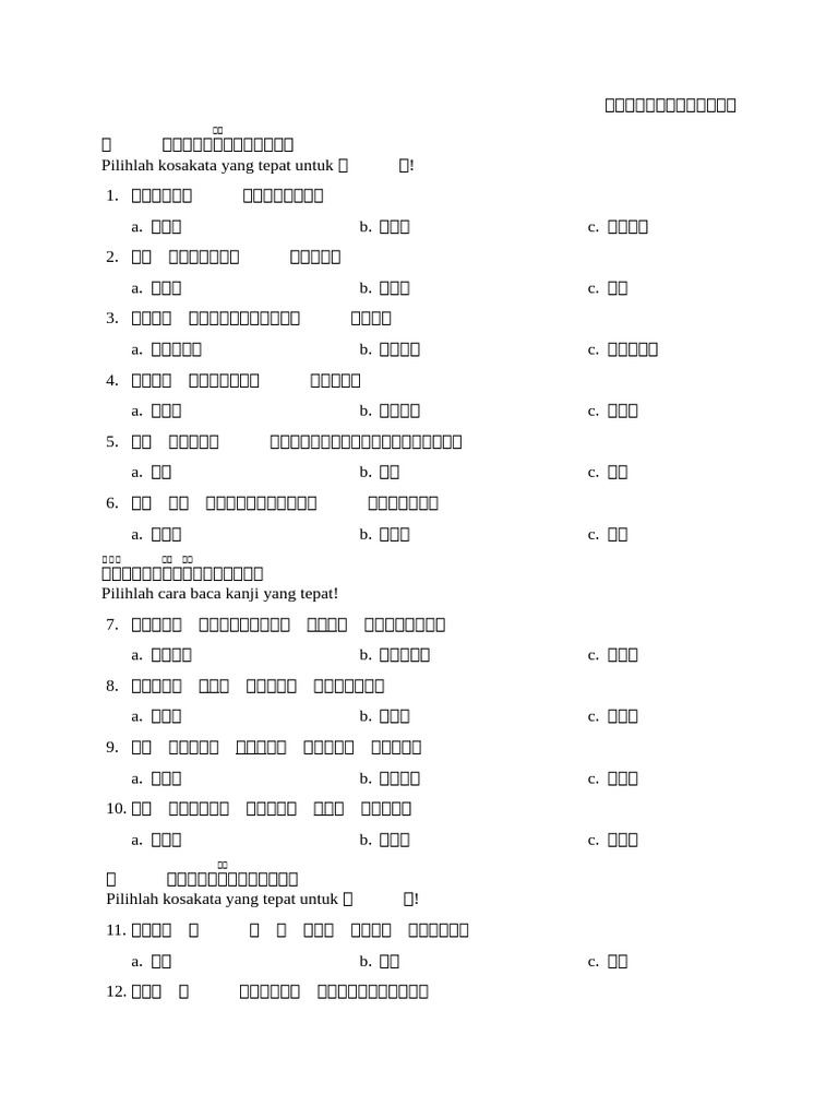 Soal Latihan JFT | PDF