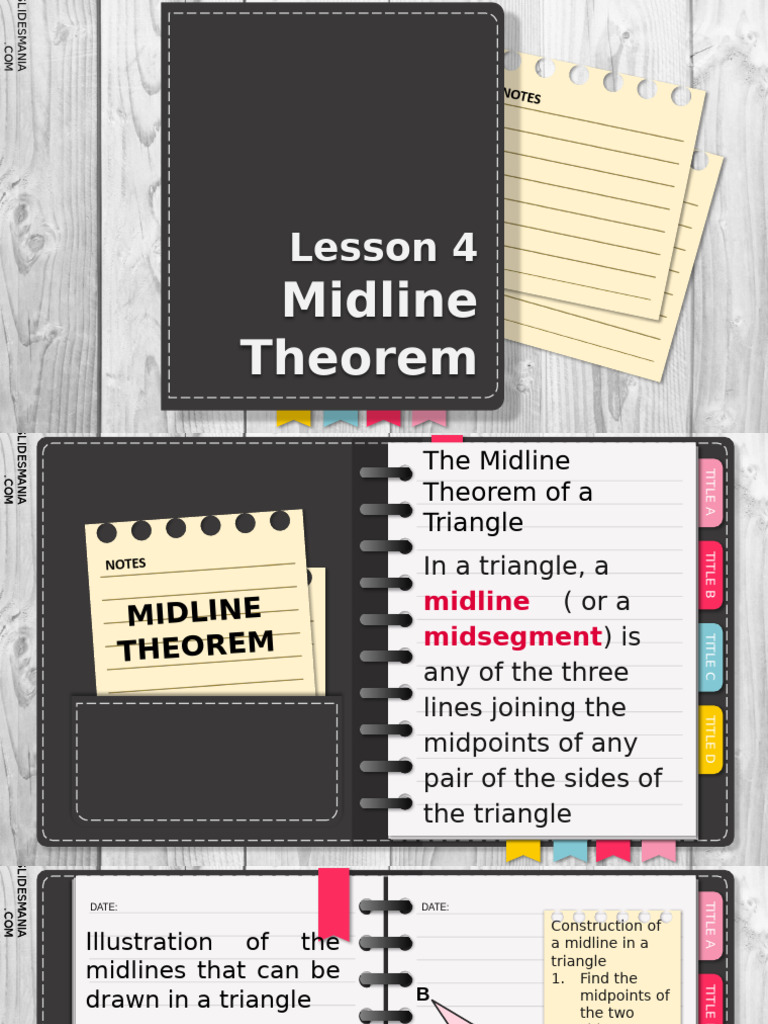 Midline Theorem in Triangles Explained | PDF | Triangle | Triangle Geometry