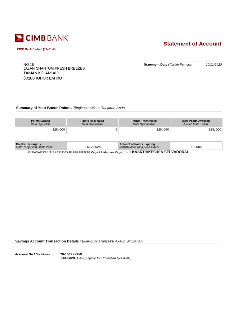 18.11.2025-eSTATEMENT CIMB-KAARTHIKESHEN SELVADORAI | PDF | Money ...