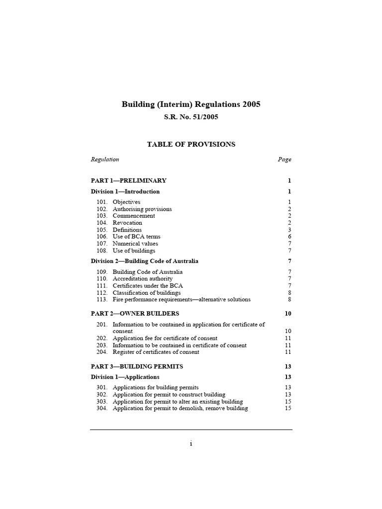 Building (Interim) Regulations 2005 | PDF | Building Code