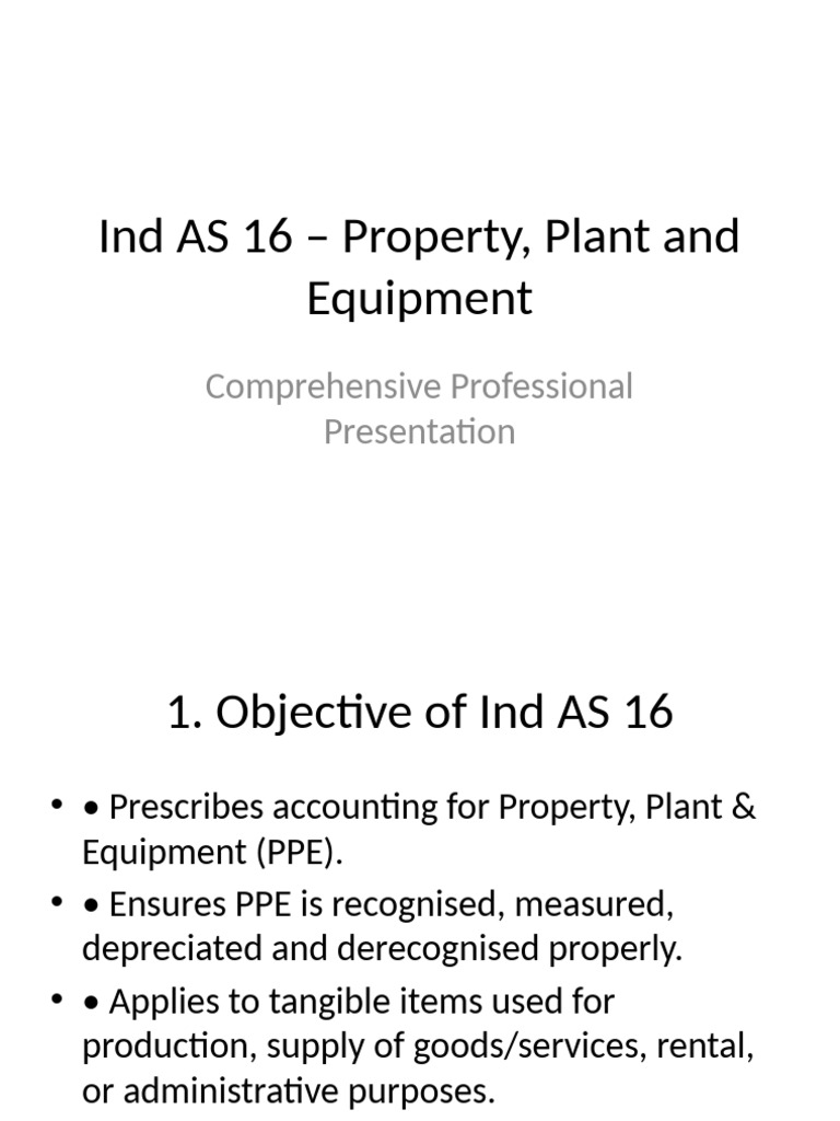 Ind as 16 Presentation | PDF | Depreciation | Income Statement