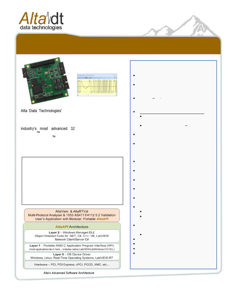 Alta 1553 Arinc Pc104e Ma4 Data Sheet | PDF | Computer Hardware ...