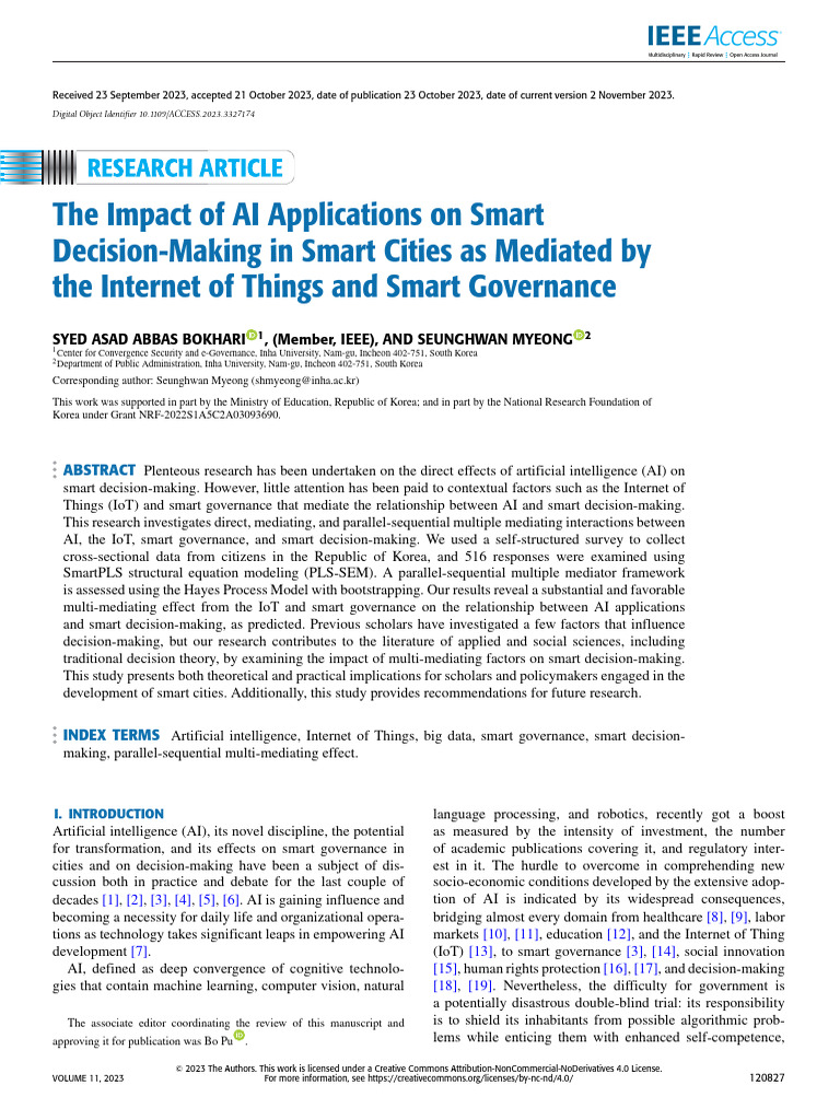 The Impact of AI Applications On Smart Decision-Making in Smart Cities ...