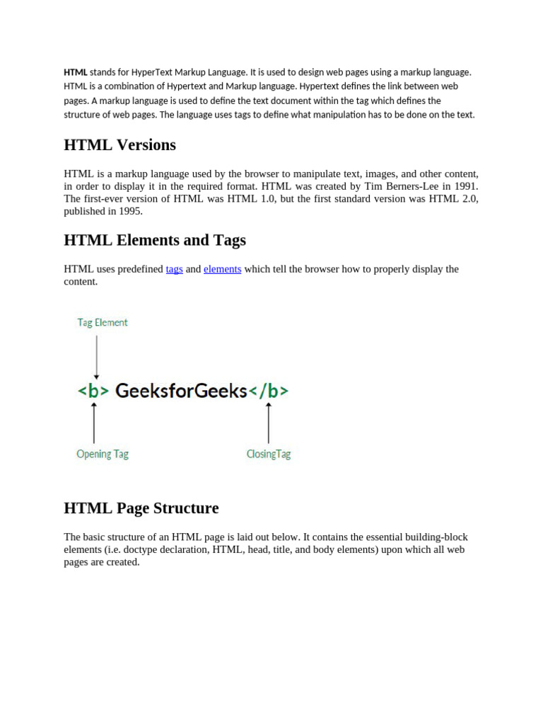 Understanding HTML: Structure & Elements | PDF | Html | Html Element