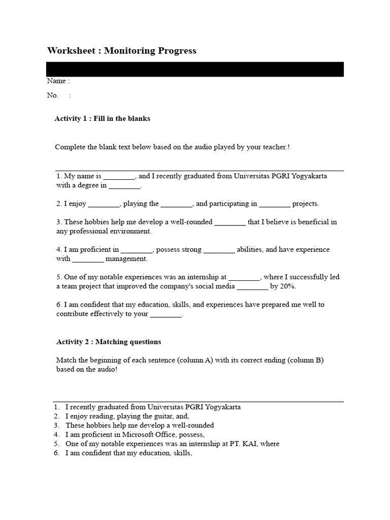 Worksheet L&S | PDF